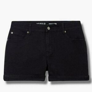 5 In Perfect Boyfriend Vintage Stretch Black Mid Rise Shorts 12 Goth Punk